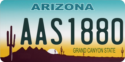 AZ license plate AAS1880
