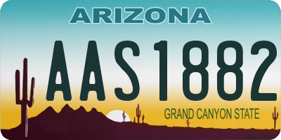 AZ license plate AAS1882