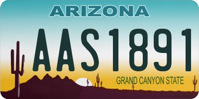 AZ license plate AAS1891