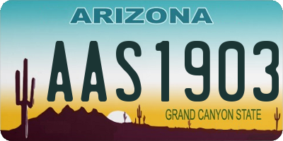 AZ license plate AAS1903