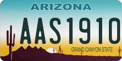 AZ license plate AAS1910