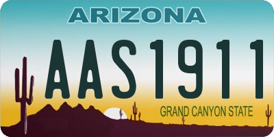 AZ license plate AAS1911