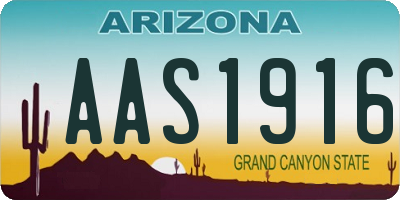 AZ license plate AAS1916
