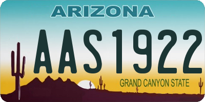 AZ license plate AAS1922