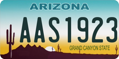AZ license plate AAS1923