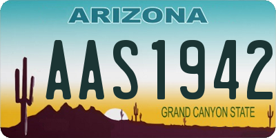 AZ license plate AAS1942