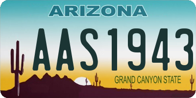 AZ license plate AAS1943
