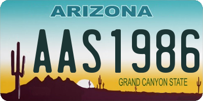 AZ license plate AAS1986