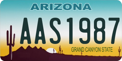 AZ license plate AAS1987