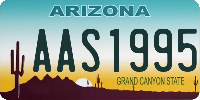 AZ license plate AAS1995
