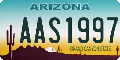 AZ license plate AAS1997
