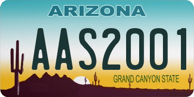 AZ license plate AAS2001
