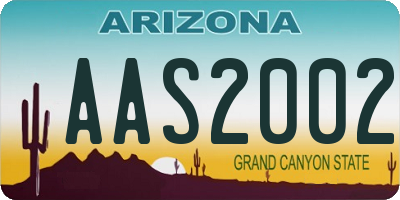 AZ license plate AAS2002