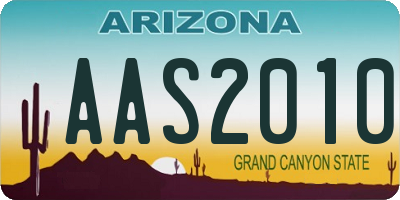 AZ license plate AAS2010