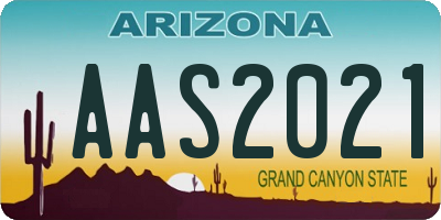 AZ license plate AAS2021