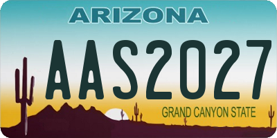 AZ license plate AAS2027
