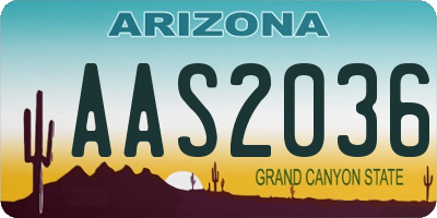 AZ license plate AAS2036