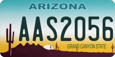 AZ license plate AAS2056
