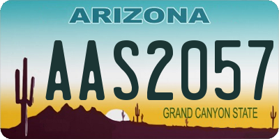 AZ license plate AAS2057