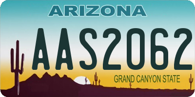 AZ license plate AAS2062