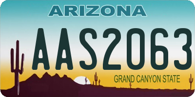 AZ license plate AAS2063