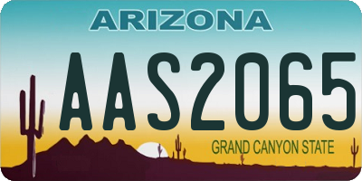 AZ license plate AAS2065