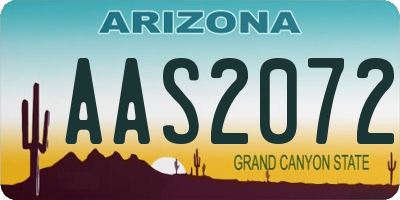 AZ license plate AAS2072