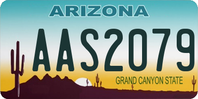 AZ license plate AAS2079