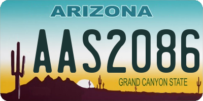 AZ license plate AAS2086