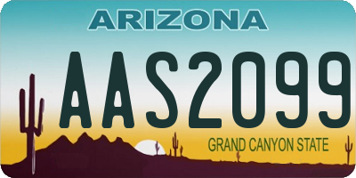 AZ license plate AAS2099