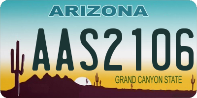 AZ license plate AAS2106
