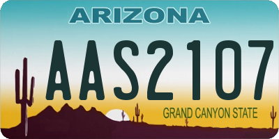 AZ license plate AAS2107