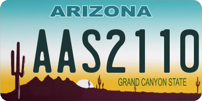 AZ license plate AAS2110