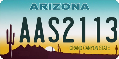 AZ license plate AAS2113