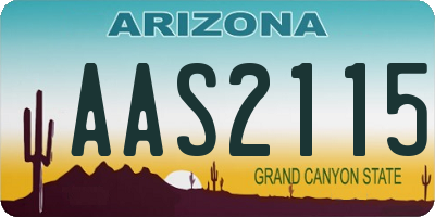 AZ license plate AAS2115