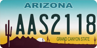AZ license plate AAS2118