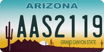 AZ license plate AAS2119