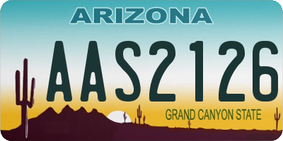 AZ license plate AAS2126