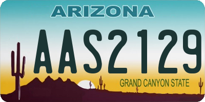 AZ license plate AAS2129