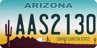 AZ license plate AAS2130