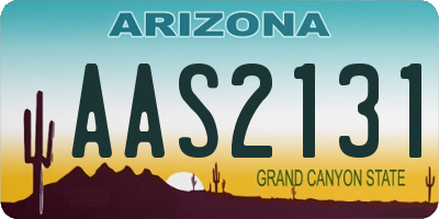 AZ license plate AAS2131