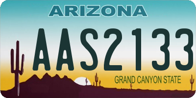 AZ license plate AAS2133