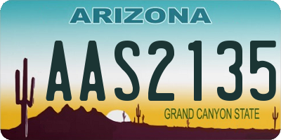 AZ license plate AAS2135