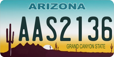 AZ license plate AAS2136