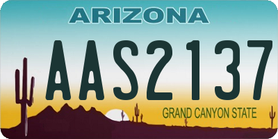 AZ license plate AAS2137