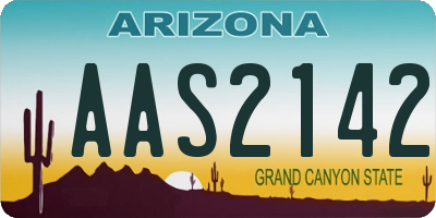 AZ license plate AAS2142