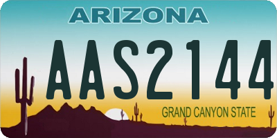 AZ license plate AAS2144