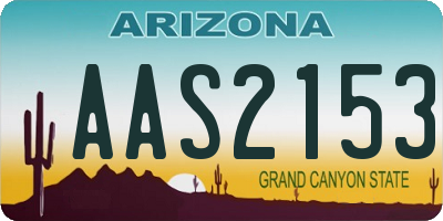 AZ license plate AAS2153