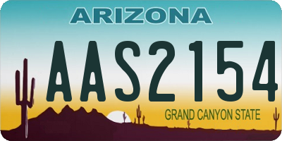 AZ license plate AAS2154
