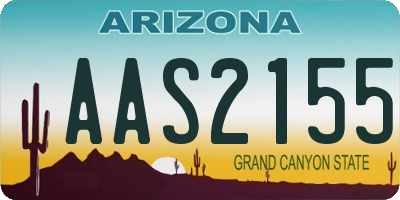 AZ license plate AAS2155
